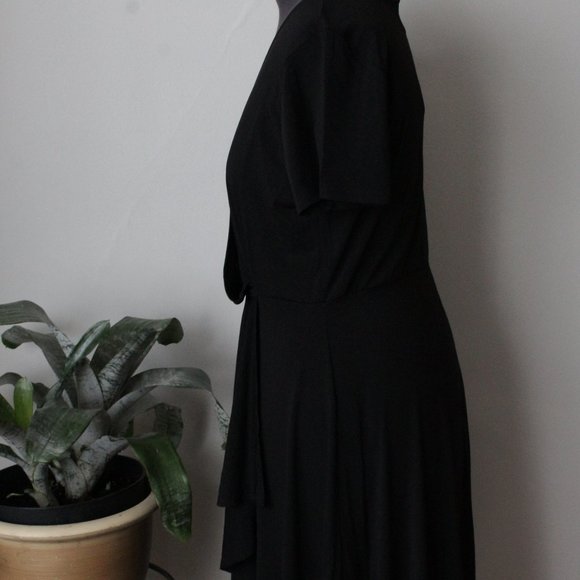 NWT La Moda Black jersey faux wrap dress size 1XL - Picture 4 of 9